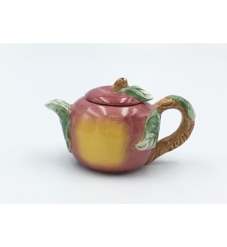 Ceramic Mini Apple Teapot Gift for Her Gift for Mom Tea Party Décor Café Décor Farmhouse Kitchen Décor - teapot