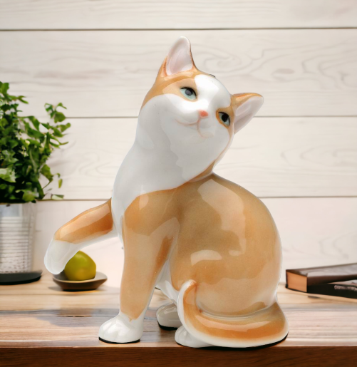 Ceramic Mini Cat Figurine Home Décor Gift for Her Gift for Mom Kitchen Décor Cat Lovers Gift Pet Loss Gift - Figurine