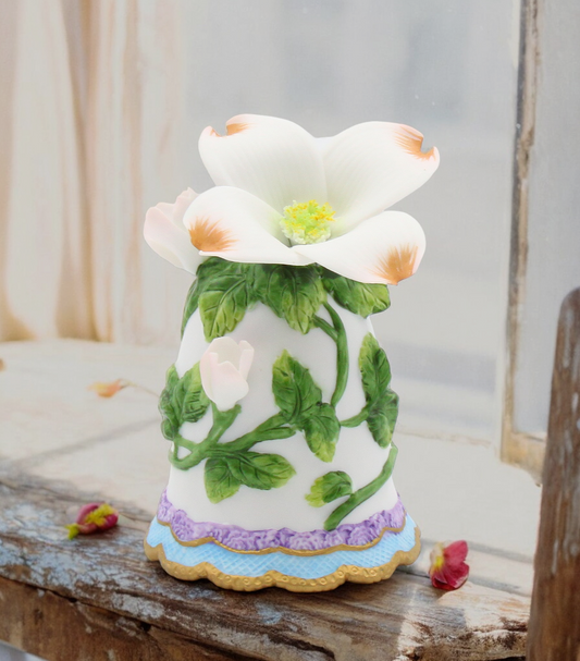 Ceramic Mini Dogwood Flower Bell Home Decor Gift for Her Gift for Mom - Bell
