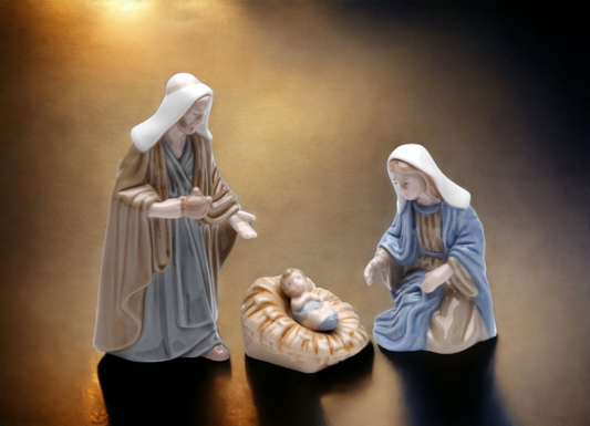Ceramic Mini Holy Family Nativity Set Of 3 Home Décor Religious Décor Religious Gift Church Décor Baptism Gift