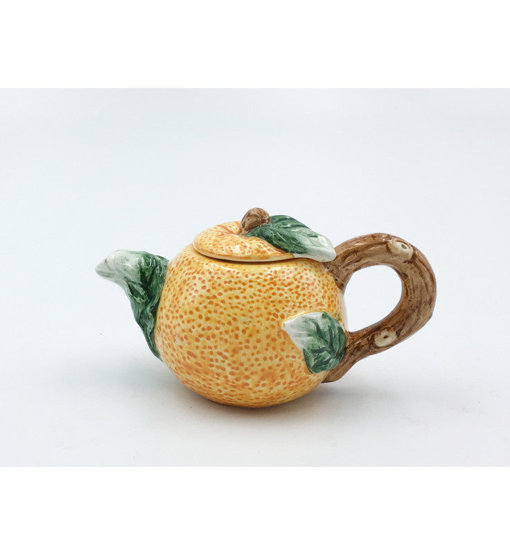 Ceramic Mini Orange Teapot Gift for Her Gift for Mom Tea Party Décor Café Décor Farmhouse Kitchen Décor - teapot