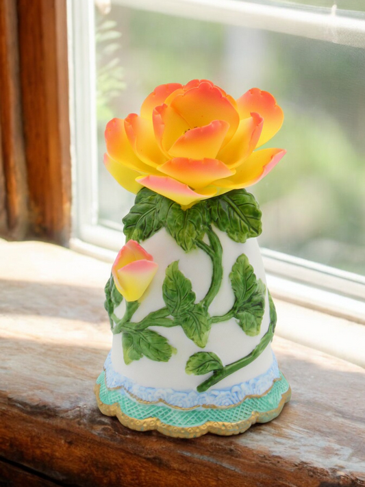 Ceramic Mini Peony Flower Bell Home Decor Wedding Decor Gift for Her Gift for Mom - Bell