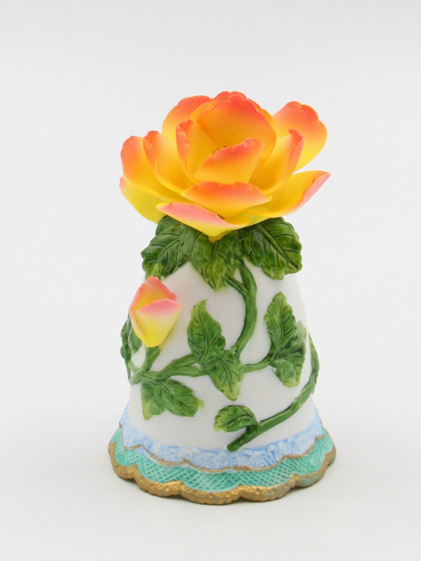 Ceramic Mini Peony Flower Bell Home Decor Wedding Decor Gift for Her Gift for Mom - Bell