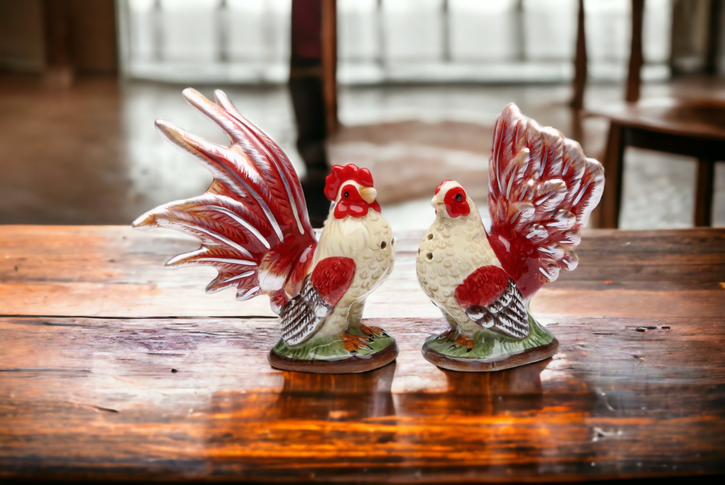 Ceramic Mini Red Rooster Salt And Pepper Shakers Home Décor Gift for Her Gift for Mom Kitchen Décor Farmhouse Décor