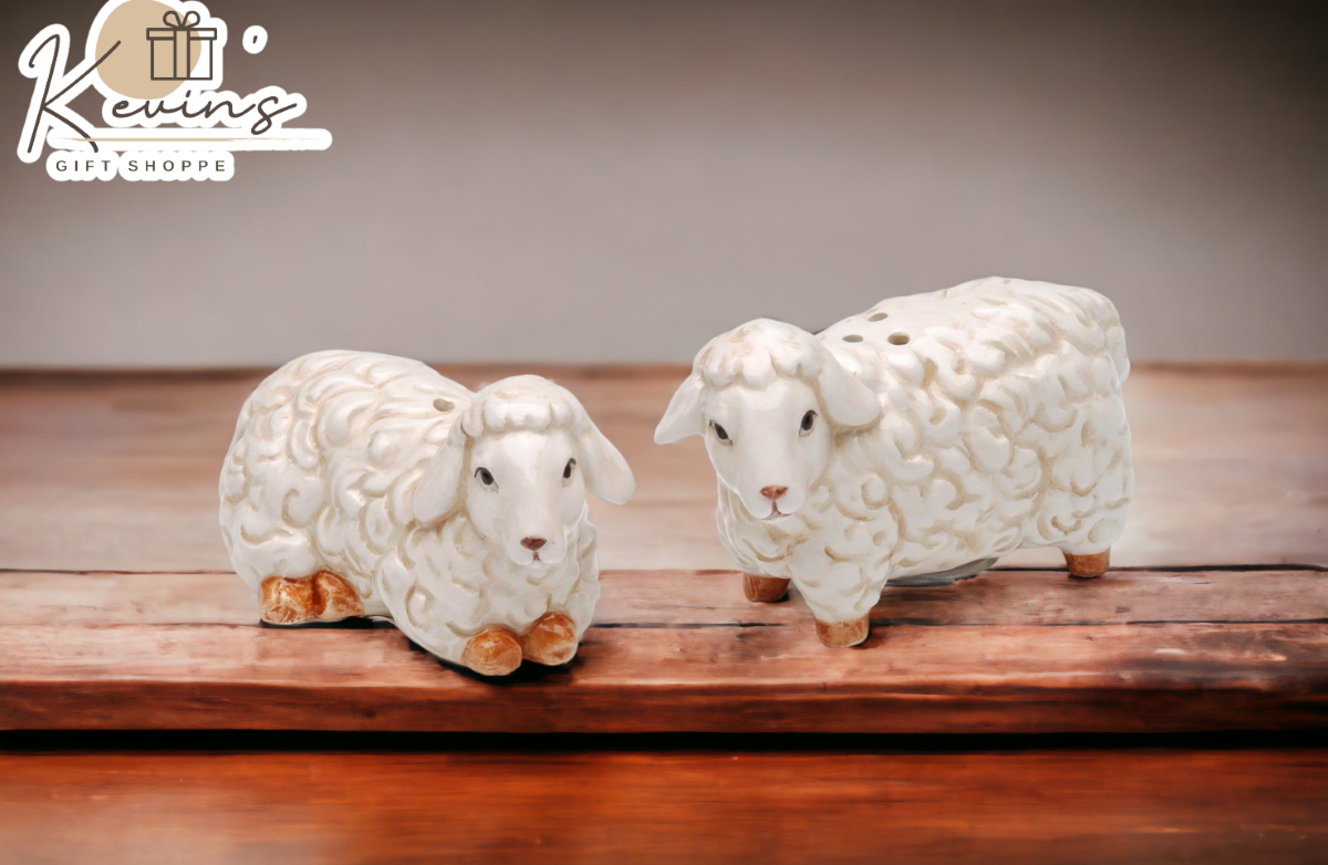 Ceramic Mini Sheep Salt & Pepper Shakers Home Décor Gift for Her Gift for Mom Kitchen Décor Farmhouse Décor - Salt &