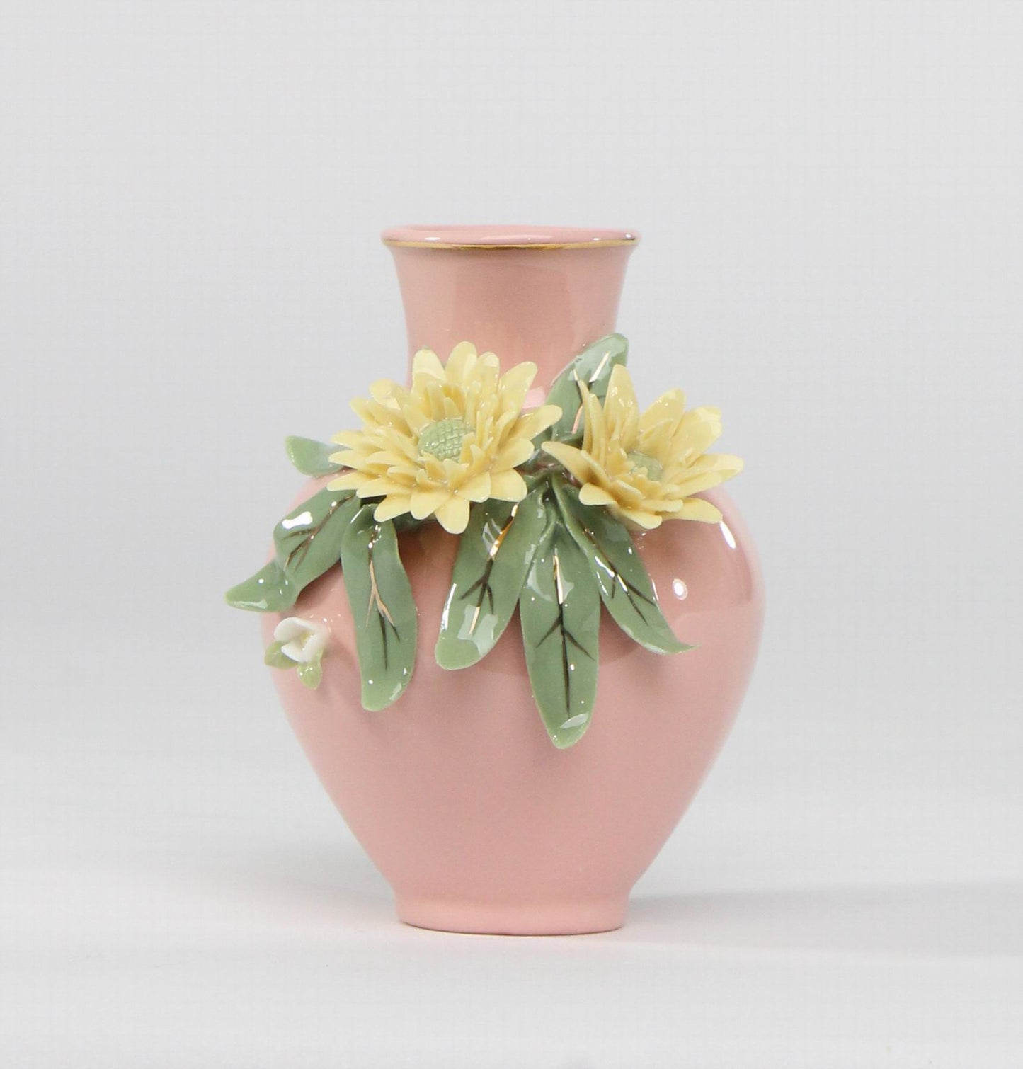 Ceramic Mini Size Ceramic Yellow Flower Vase Home Décor Gift for Her Gift for Mom - vase