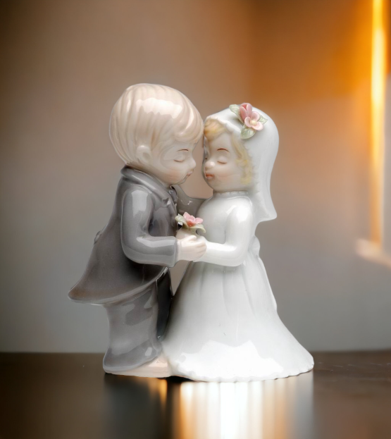 Ceramic Mini Wedding Couple Figurine Wedding Décor Wedding Gift Wedding Favor Anniversary Décor Anniversary Gift Home