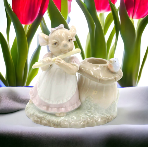 Ceramic Mouse Mushroom Candle Holder Home Décor Gift for Her Gift for Mom Farmhouse Décor Nature Lover Gift Vintage
