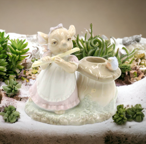Ceramic Mouse Mushroom Candle Holder Home Décor Gift for Her Gift for Mom Farmhouse Décor Nature Lover Gift Vintage