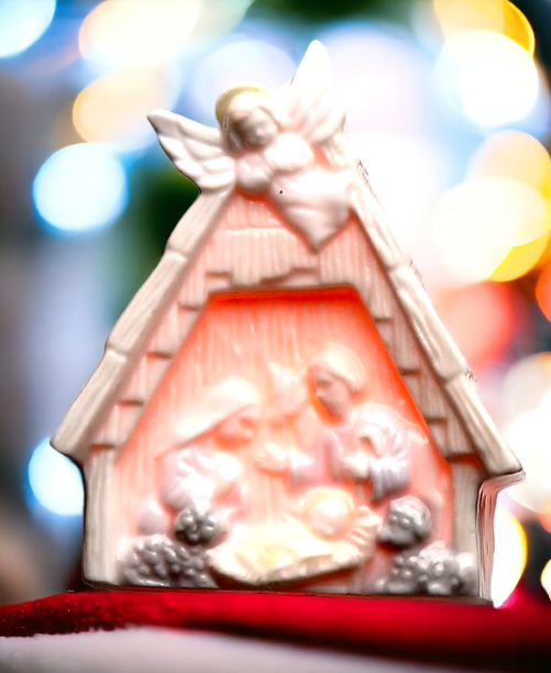Ceramic Nativity Plug-In Night Light Christmas Décor Religious Décor Religious Gift Church Décor Baptism Gift Easter