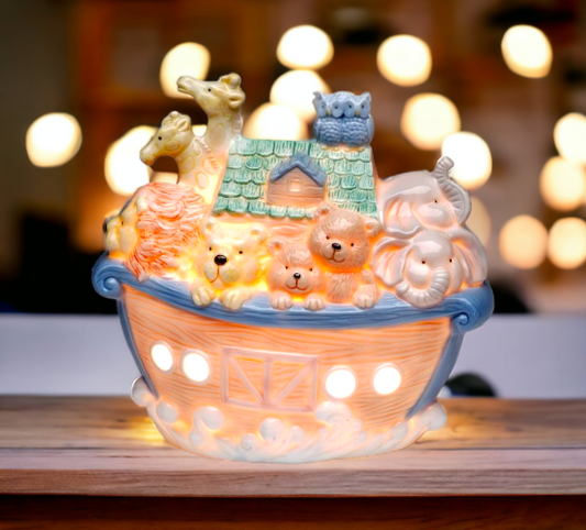 Ceramic Noah’s Ark Night Light Christmas Décor Religious Décor Religious Gift Church Décor Baptism Gift Easter Décor
