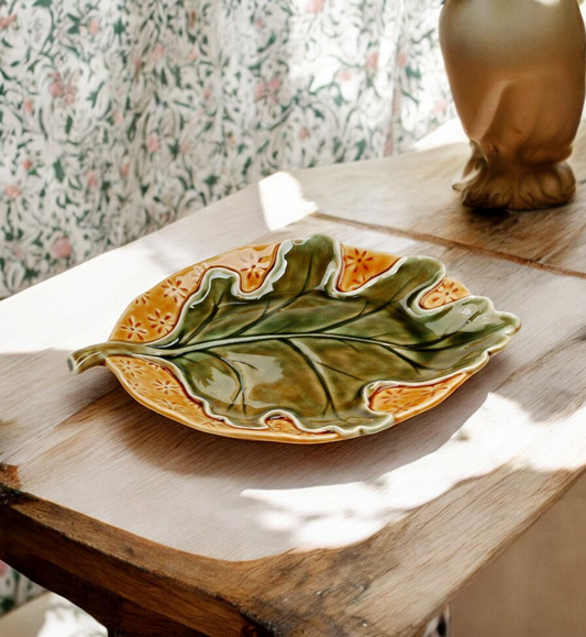 Ceramic Oak Leaf Plate Autumn Table Decor Farmhouse Decor Gift for Her - Plates