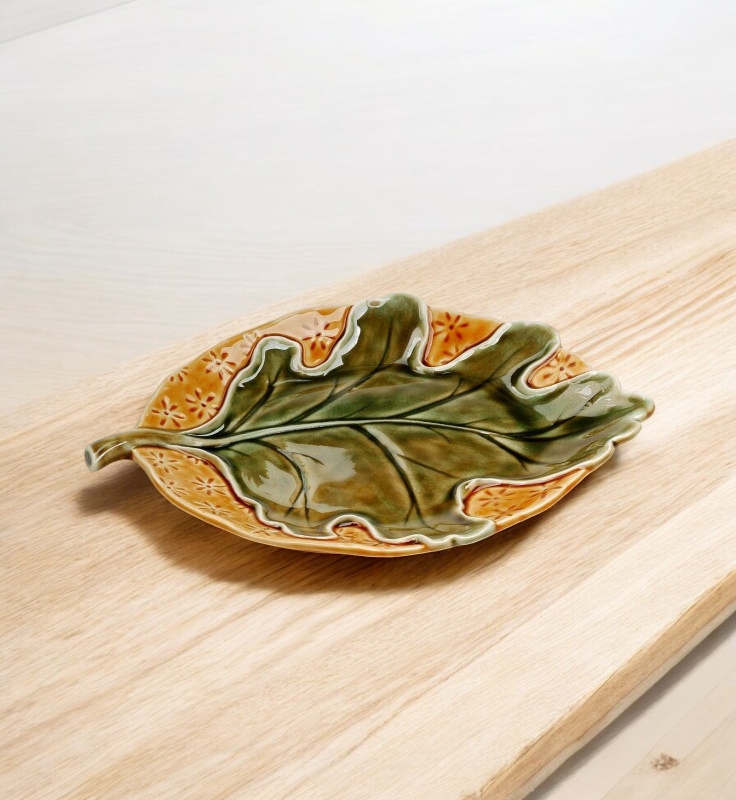 Ceramic Oak Leaf Plate Autumn Table Decor Farmhouse Decor Gift for Her - Plates