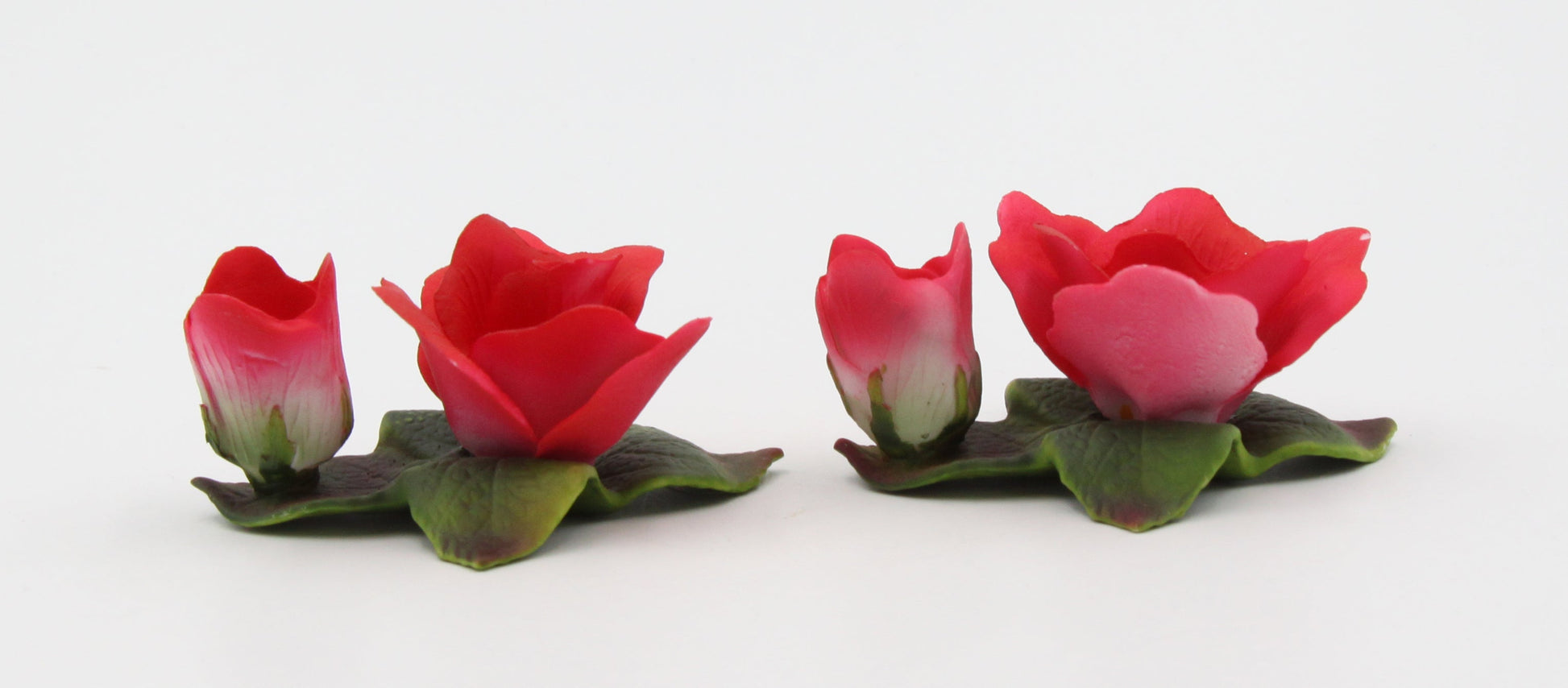 Ceramic Pair of Red Rose Flower Candle Holders Home Décor Gift for Her Wedding Decor Valentine’s Day Décor Romantic