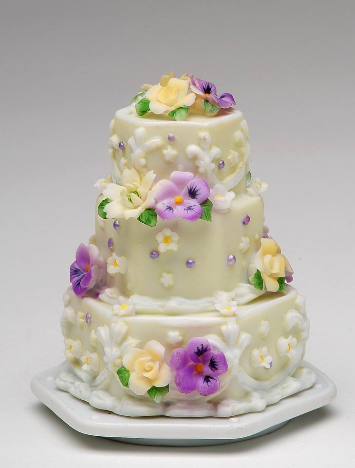 Ceramic Pansy Flower Cake Shaped Jewelry Box Home Décor Gift for Her Gift for Mom Nature Lover Gift Vanity Decor