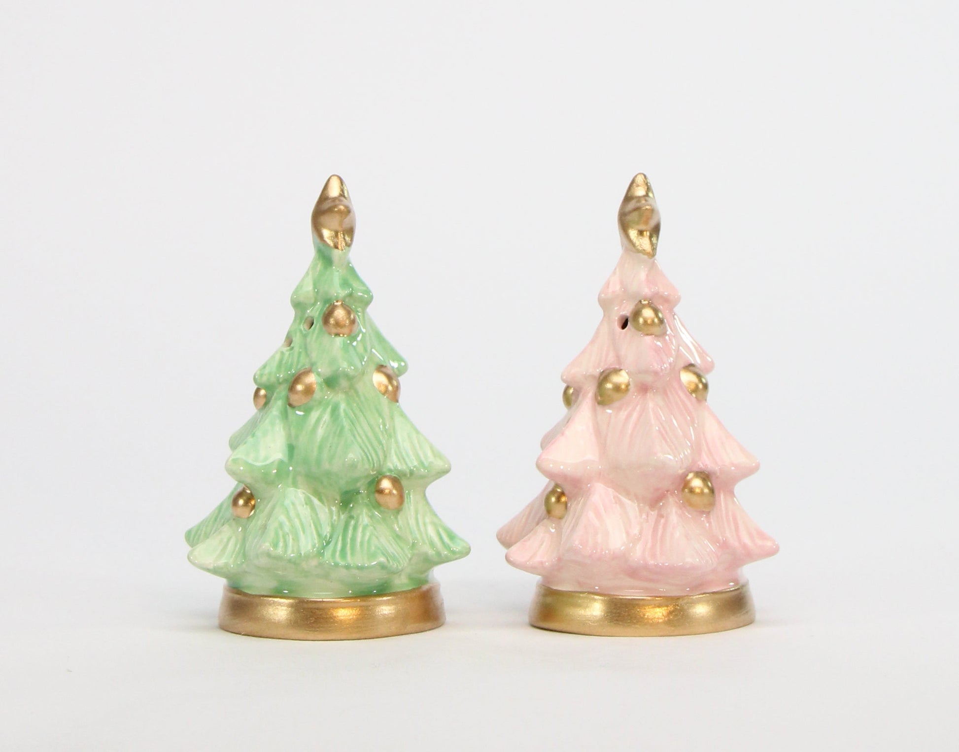 Ceramic Pastel Color Christmas Tree Salt And Pepper Shakers Home Décor Gift for Her Gift for Mom Kitchen Décor