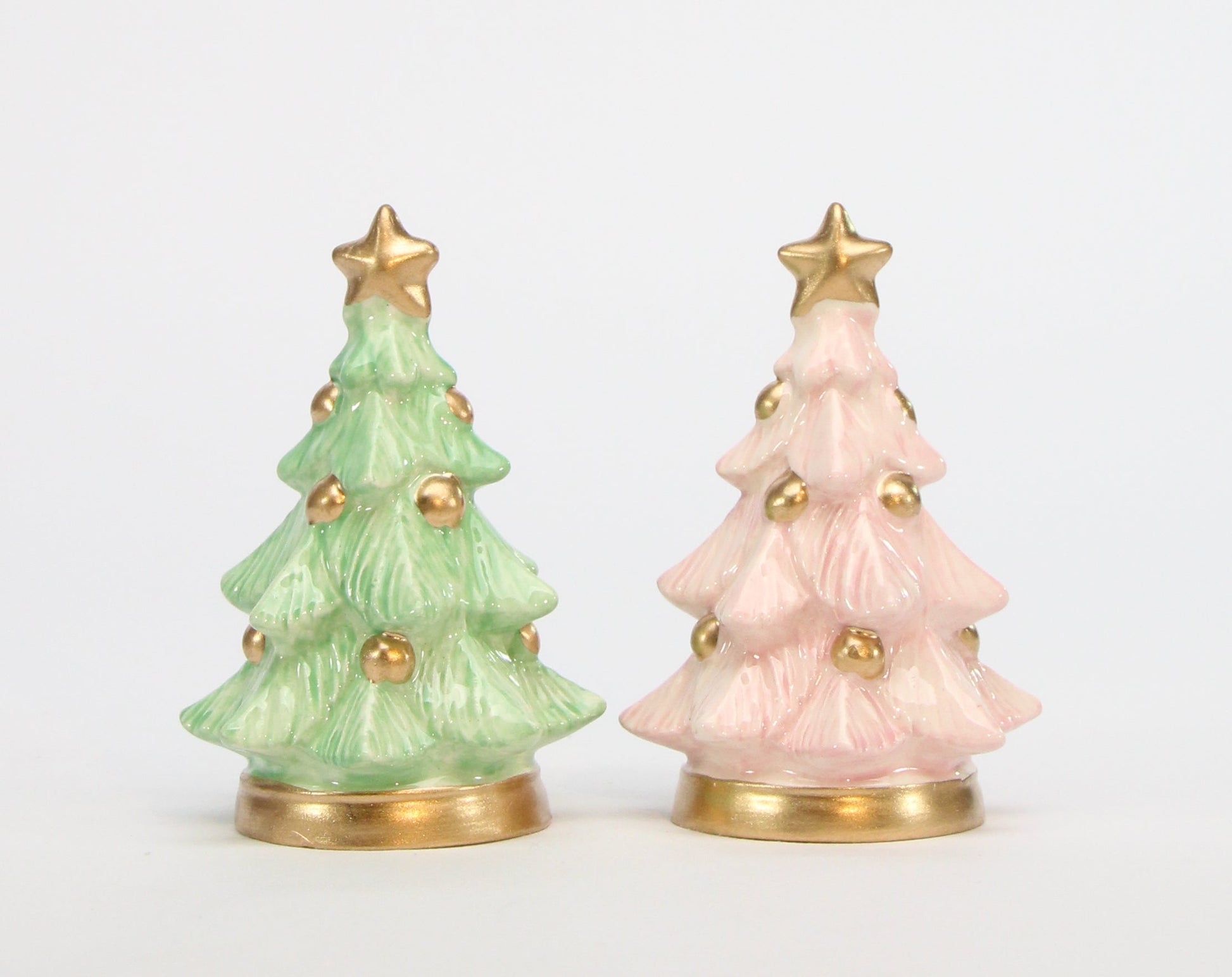 Ceramic Pastel Color Christmas Tree Salt And Pepper Shakers Home Décor Gift for Her Gift for Mom Kitchen Décor