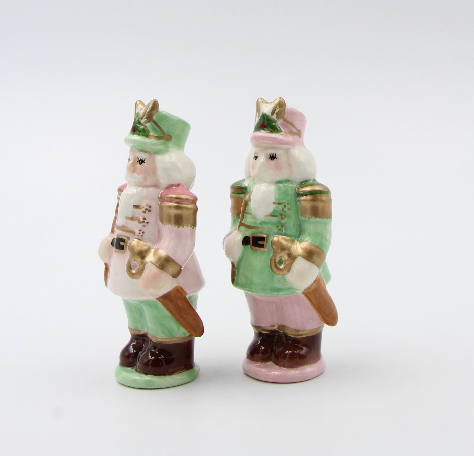 Ceramic Pastel Color Nutcracker Salt And Pepper Shakers Home Décor Gift for Her Gift for Mom Kitchen Décor Christmas