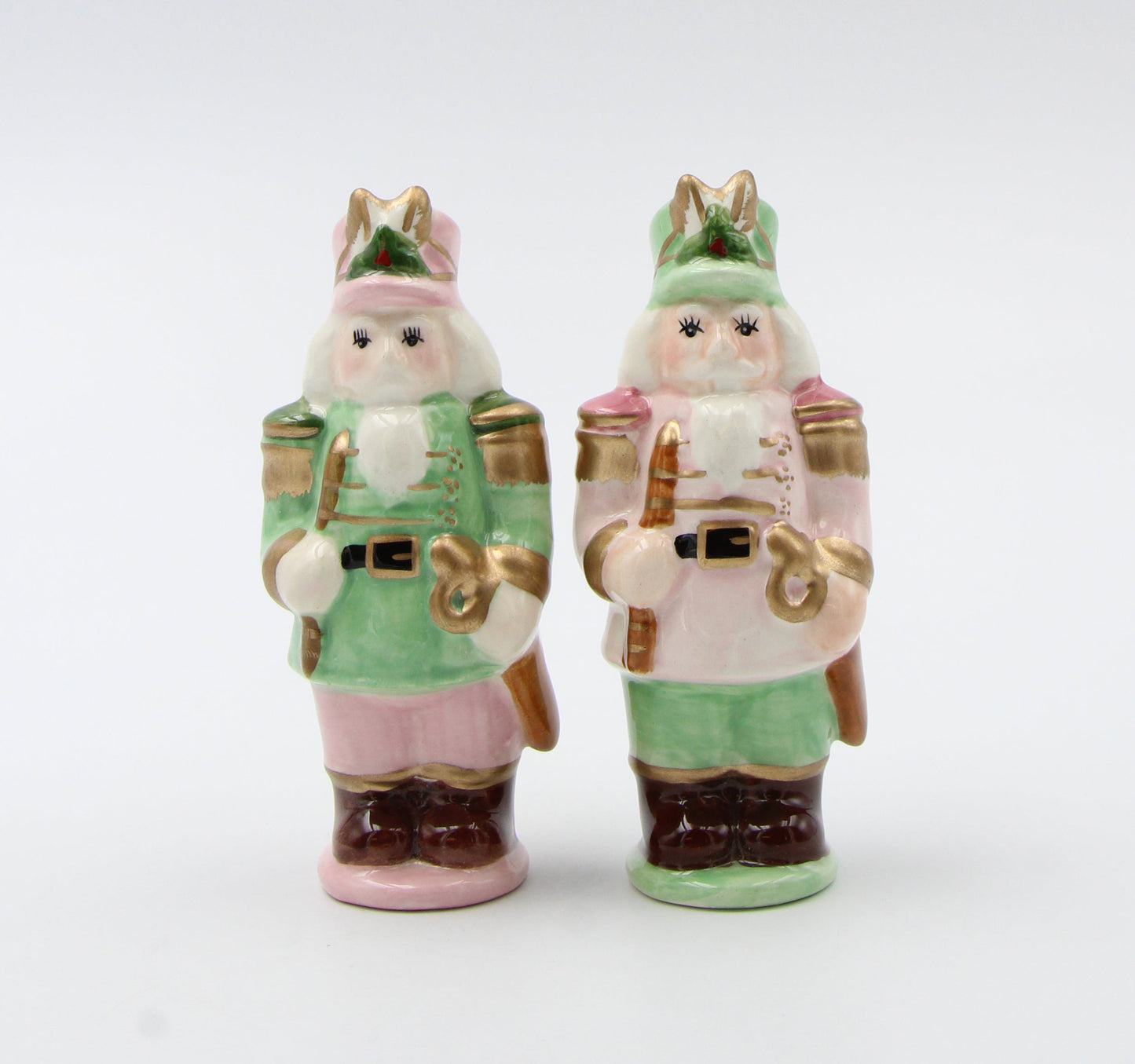 Ceramic Pastel Color Nutcracker Salt And Pepper Shakers Home Décor Gift for Her Gift for Mom Kitchen Décor Christmas