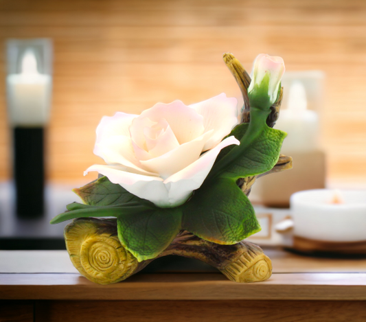 Ceramic Peace Rose Figurine Home Décor Gift for Her Gift for Mom Nature Lover Gift - Figurine