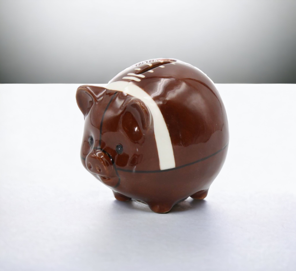 Ceramic Piggy Bank Football Home Décor Gift for Him Gift for Dad Gift for Son Kid’s Room Décor Game Room Decor - Piggy
