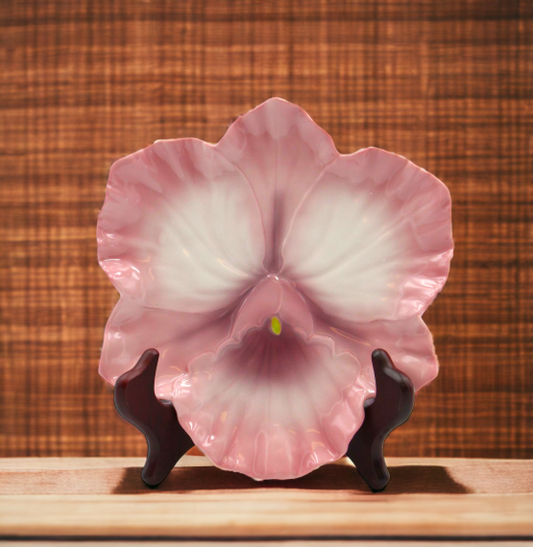 Ceramic Pink Orchid Flower Plates - Set Of 2 Home Décor Gift for Her Gift for Mom Nature Lover Décor Cottagecore