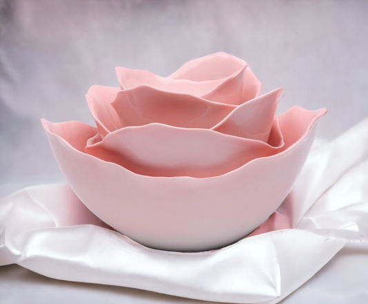 Ceramic Pink Rose Bowl-Set Of 5 Home Décor Gift for Her Gift for Mom Kitchen Décor Valentine’s Day Décor Romantic