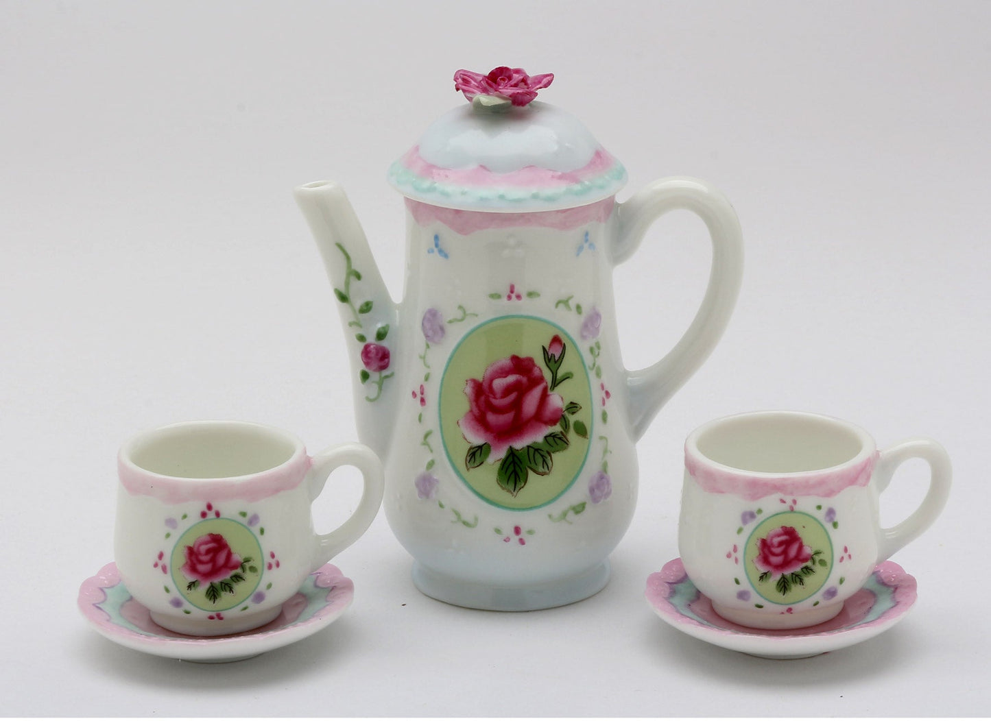 Pink Rose Mini Tea Set- 5 Piece Set - kevinsgiftshoppe