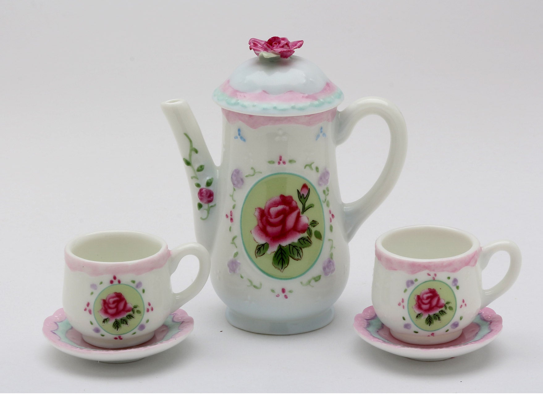 Pink Rose Mini Tea Set- 5 Piece Set - kevinsgiftshoppe