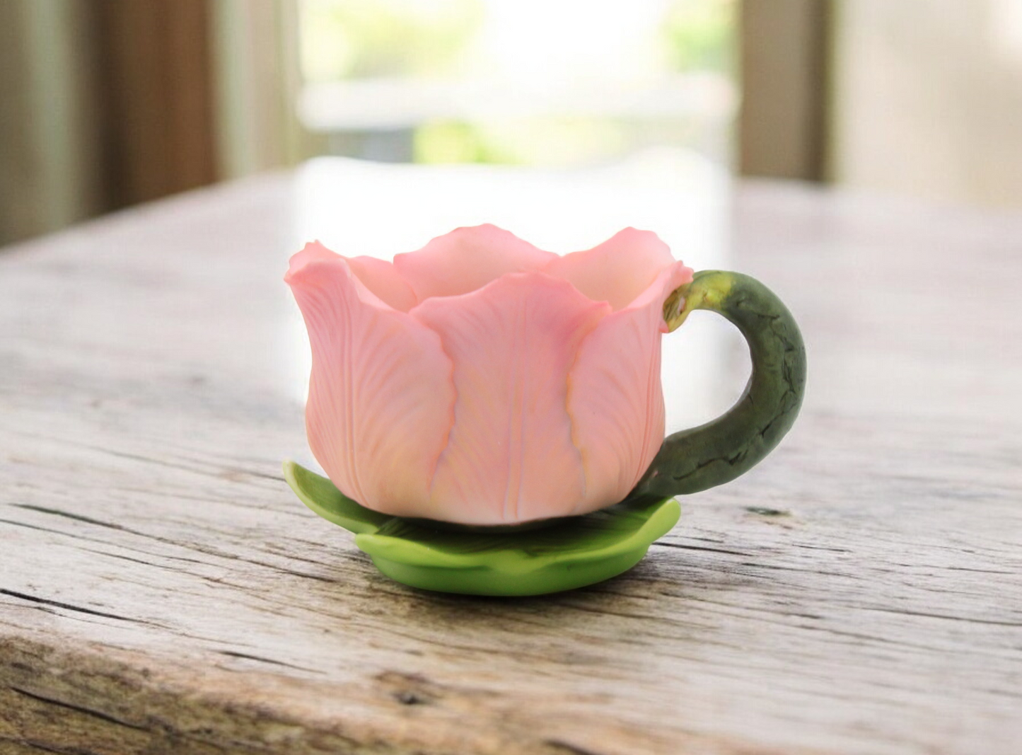 Ceramic Pink Tulip Flower Votive Candle Holder Spring Decor Vintage Decor Gift for Her Gift for Mom - Candle holder