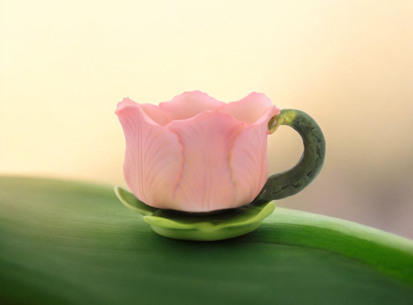 Ceramic Pink Tulip Flower Votive Candle Holder Spring Decor Vintage Decor Gift for Her Gift for Mom - Candle holder