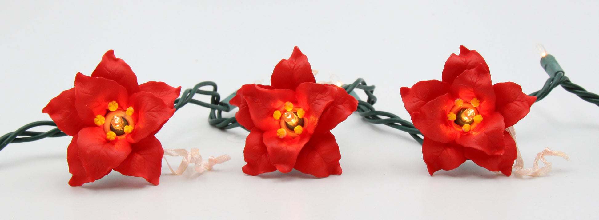 Ceramic Poinsettia Flower Light Covers-Set of 3 Wedding Decor Romantic Decor Christmas Decor Gift for Her GIft for Mom