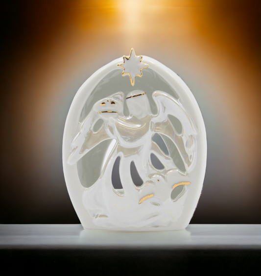 Ceramic Police Guardian Angel Tealight Holder Gift for Police Officer Home Décor Gift for Her Gift for Him Police