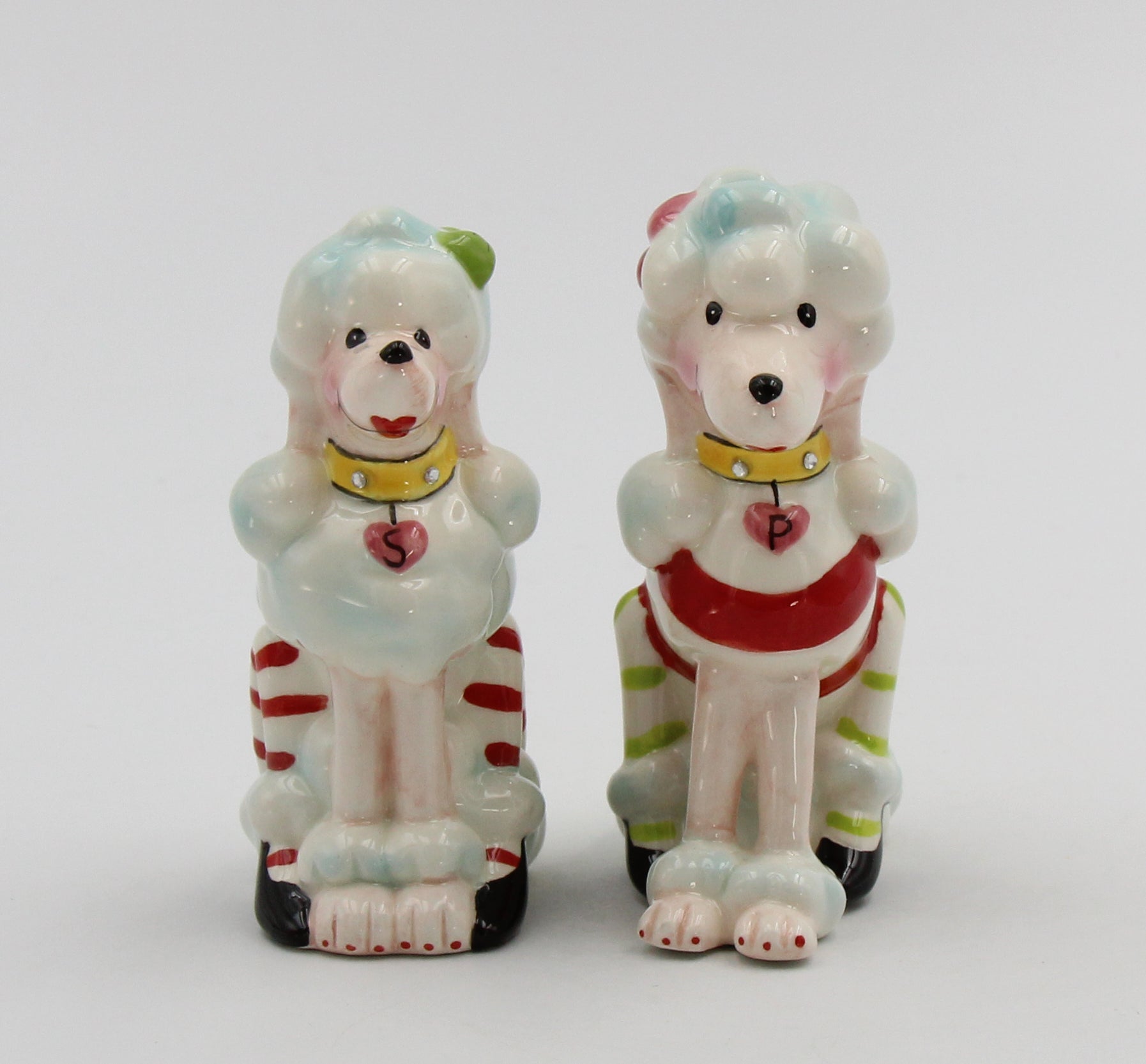 Ceramic Poodle Dogs Christmas Decor Salt and Pepper Shakers Home Décor Gift for Her Mom Kitchen Décor Dog Lover Gift