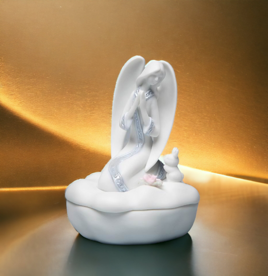 Ceramic Praying Angel Jewelry Box Home Décor Religious Décor Religious Gift Church Décor Baptism Gift - Jewelry Holders