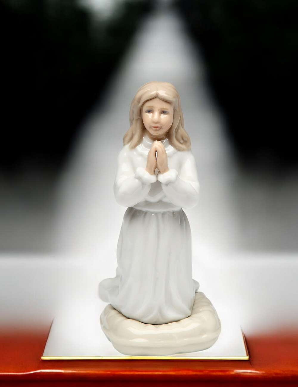 Ceramic Praying Girl on Knees Figurine Religious Decor Religious Gift Home Decor Gift for Her - Figurine
