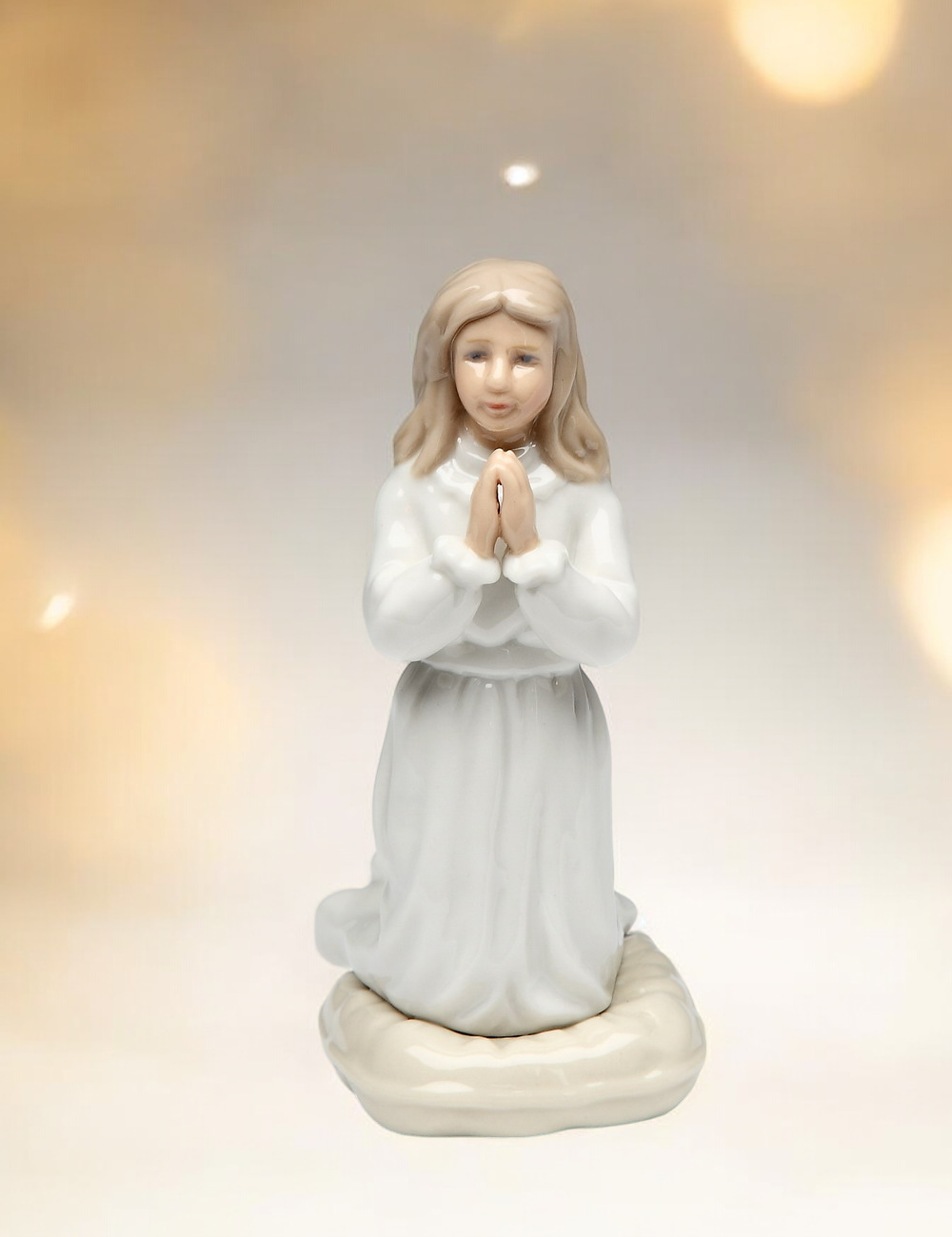 Ceramic Praying Girl on Knees Figurine Religious Decor Religious Gift Home Decor Gift for Her - Figurine