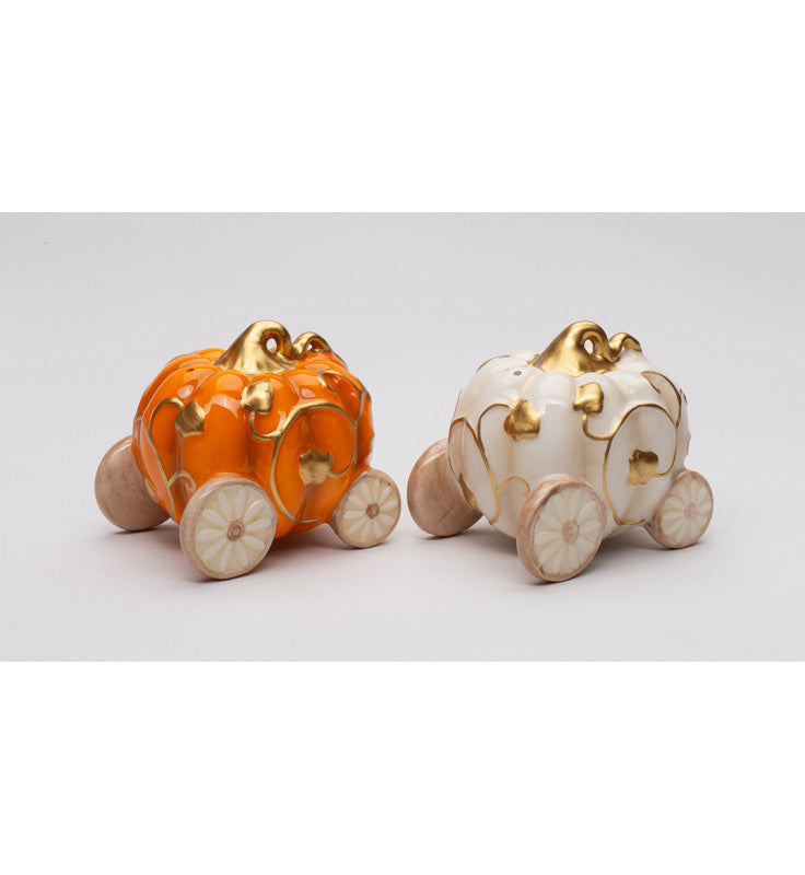 Ceramic Pumpkin Carriage Salt and Pepper Shakers Fall Decor Kitchen Decor Gift for Her - Salt & Pepper Shakers