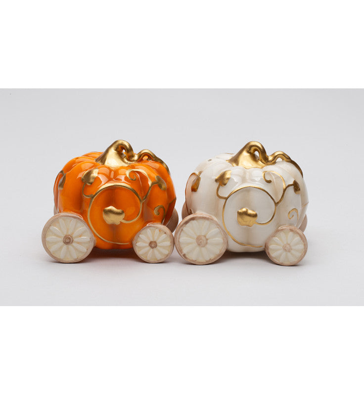 Ceramic Pumpkin Carriage Salt and Pepper Shakers Fall Decor Kitchen Decor Gift for Her - Salt & Pepper Shakers