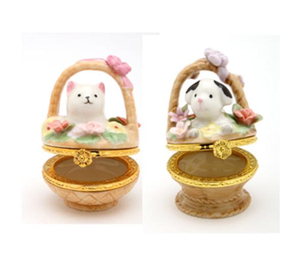 Ceramic Puppy and Kitten Hinge Boxes Gift for Dog or Cat Lover Home Decor Pet Loss Gift - hinge box