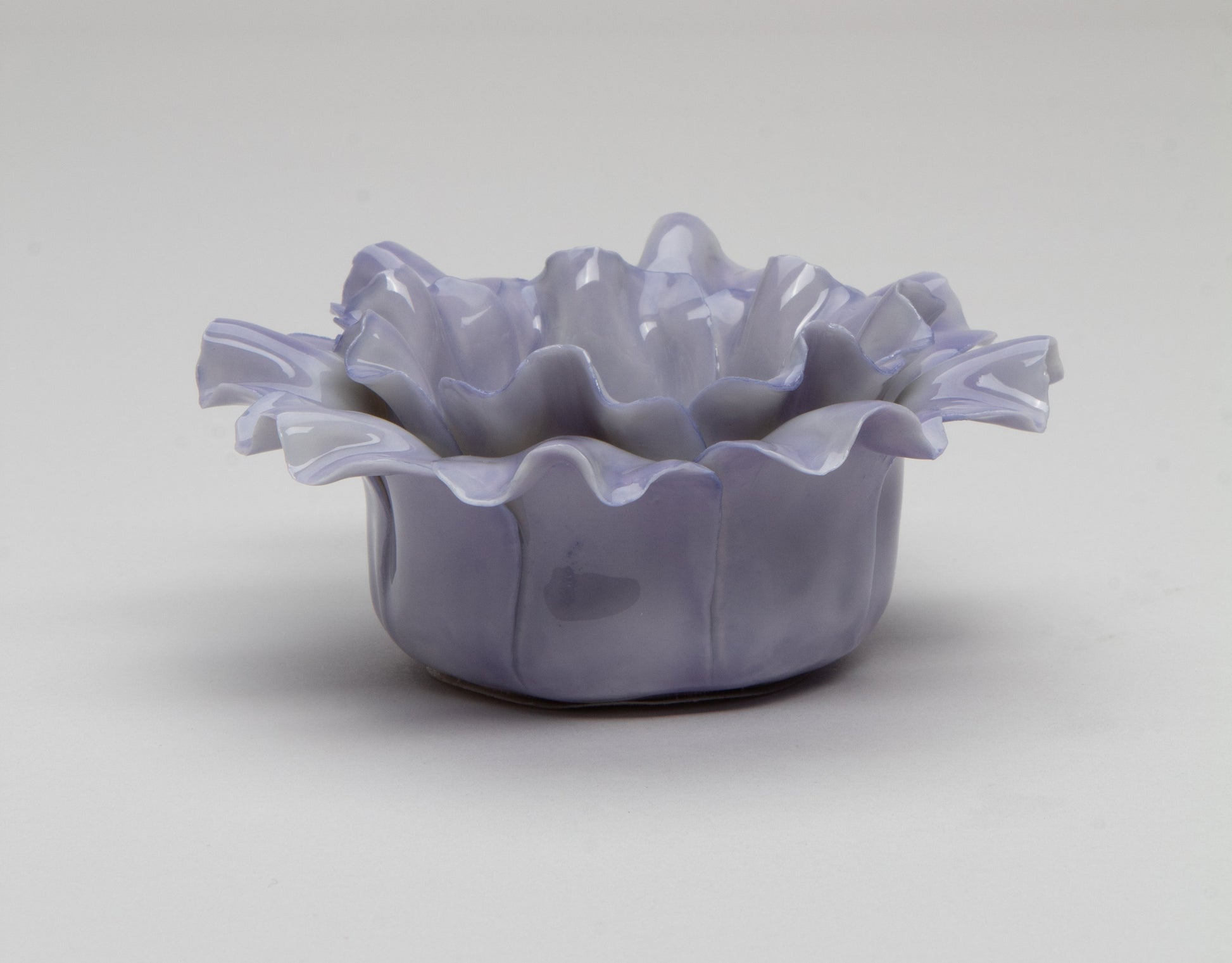 Ceramic Purple Flower Candle Holder Home Décor Gift for Her Gift for Mom Bathroom Décor Vanity Décor Wedding Table