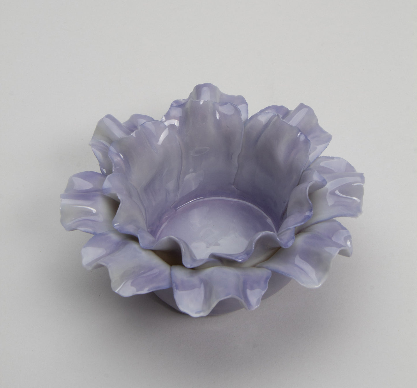 Ceramic Purple Flower Candle Holder Home Décor Gift for Her Gift for Mom Bathroom Décor Vanity Décor Wedding Table