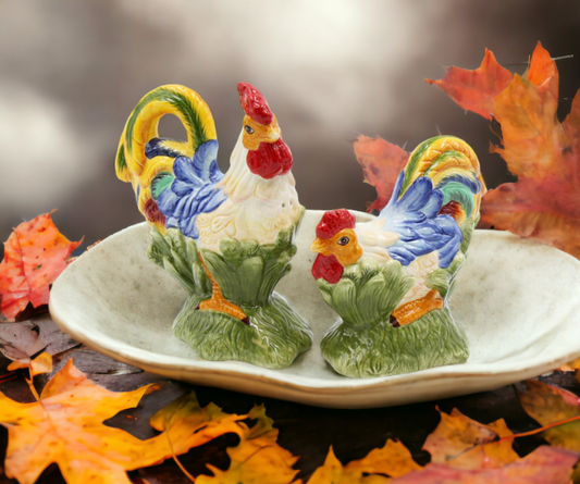 Ceramic Rainbow Rooster Salt And Pepper Shakers Home Décor Gift for Her Gift for Mom Kitchen Décor Dining Table Décor