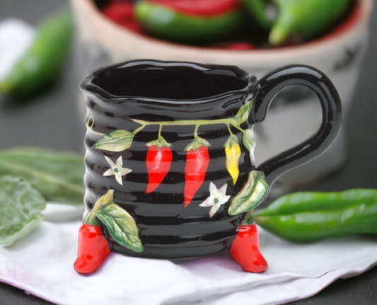 Ceramic Red Chili Pepper Coffee Mug Home Décor Gift for Her Mom Friend or Coworker Kitchen Décor Office Decor Cafe