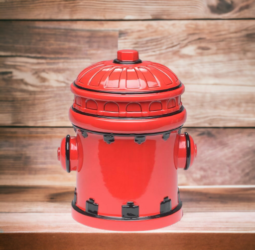 Ceramic Red Fire Hydrant Cookie Jar Gift for Fire Fighter Fire Station Decor Home Decor Gift for Him Gift for Her