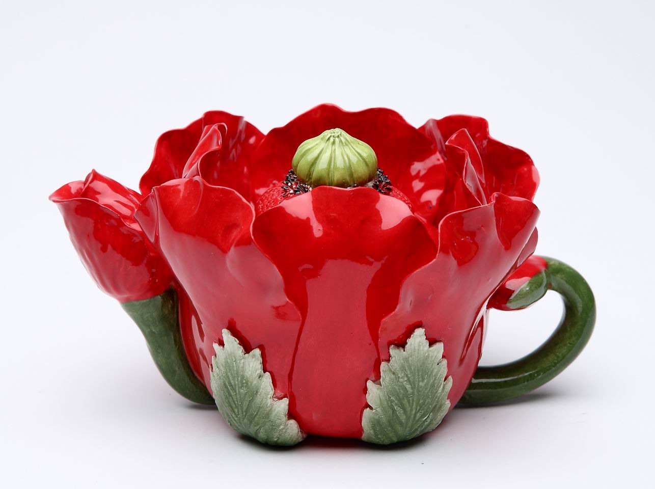 Poppy Flower Teapot - kevinsgiftshoppe