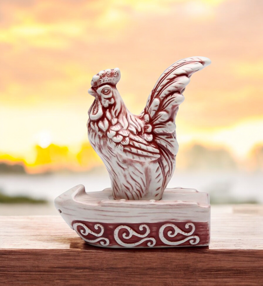 Ceramic Red Rooster Salt and Pepper Shaker Farmhouse Kitchen Decor Gift for Her - Salt & Pepper Shakers