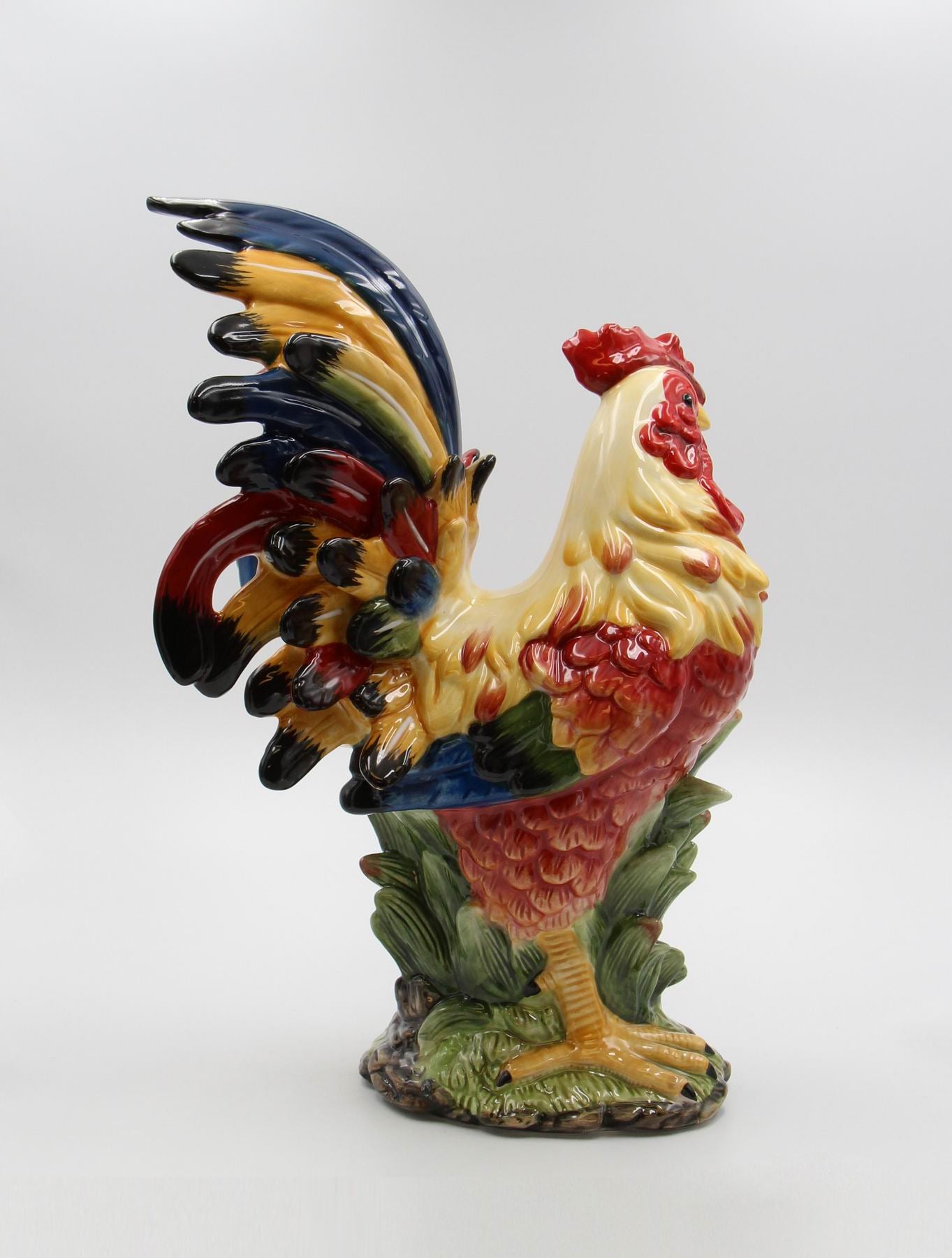 Ceramic Red Rooster Statue Home Décor Gift for Her Gift for Mom Kitchen Décor Farmhouse Décor Fall Decor - Sculptures &