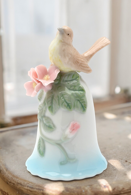 Ceramic Robin Bird Mini Bell Gift for Birdwatcher Gift for Her Gift for Mom Home Decor - Bell