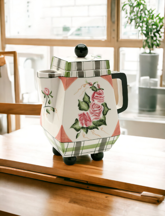 Ceramic Romantic Rose Teapot Pitcher Gift for Her Gift for Mom Kitchen Décor Tea Party Décor Café Décor Kitchen Decor